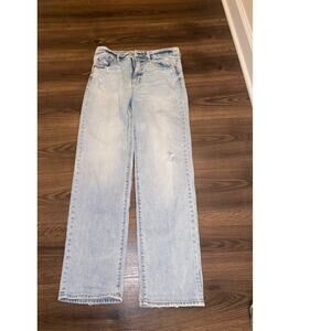 EUC DAZE Organic Cotton Jeans Light Wash High Rise Straight Leg SZ: 28